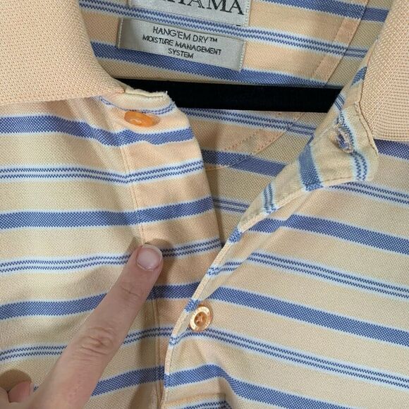 Tehama Polo Shirt Men's Large 1/4 Button Short Sleeve Pima Cotton - Picture 4 of 11